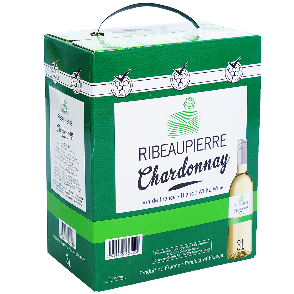 RIBEAUPIERRE Вино Шардоне бяло 12% 3 л
