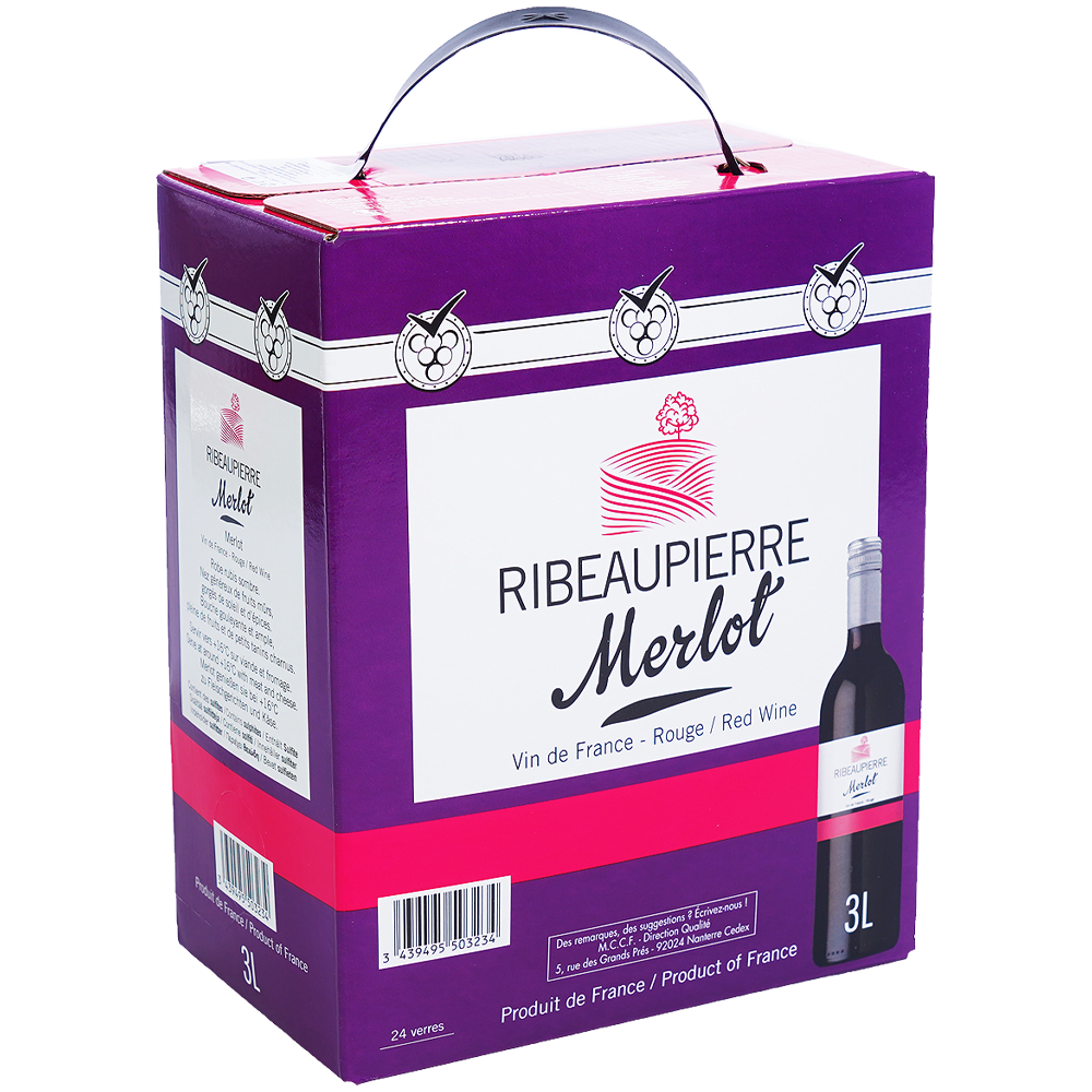 RIBEAUPIERRE Вино Мерло червено 3л