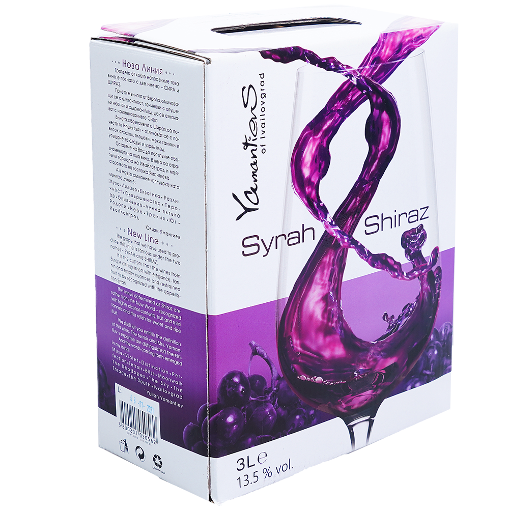 YAMANTIEV'S Вино Сира 13,5% 3л