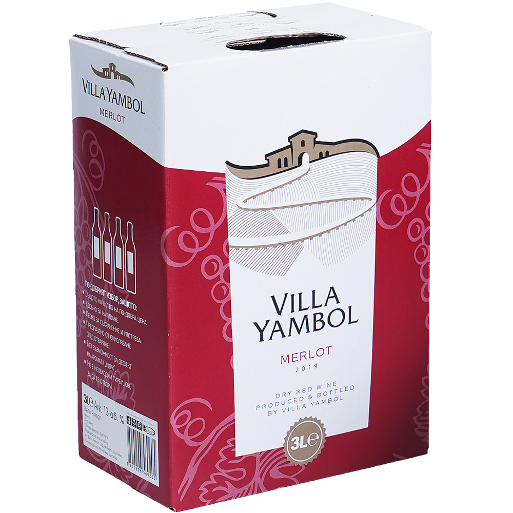 VILLA YAMBOL Вино Мерло 3л