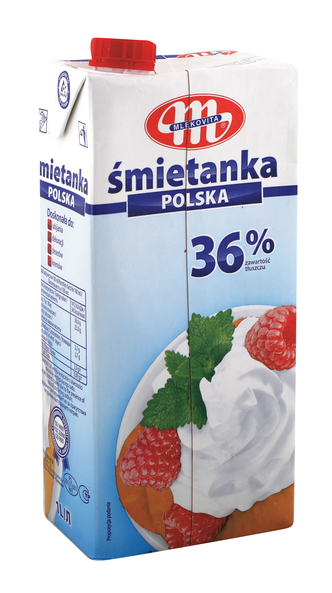 MLEKOVITA Сметана 36% UHT 1л