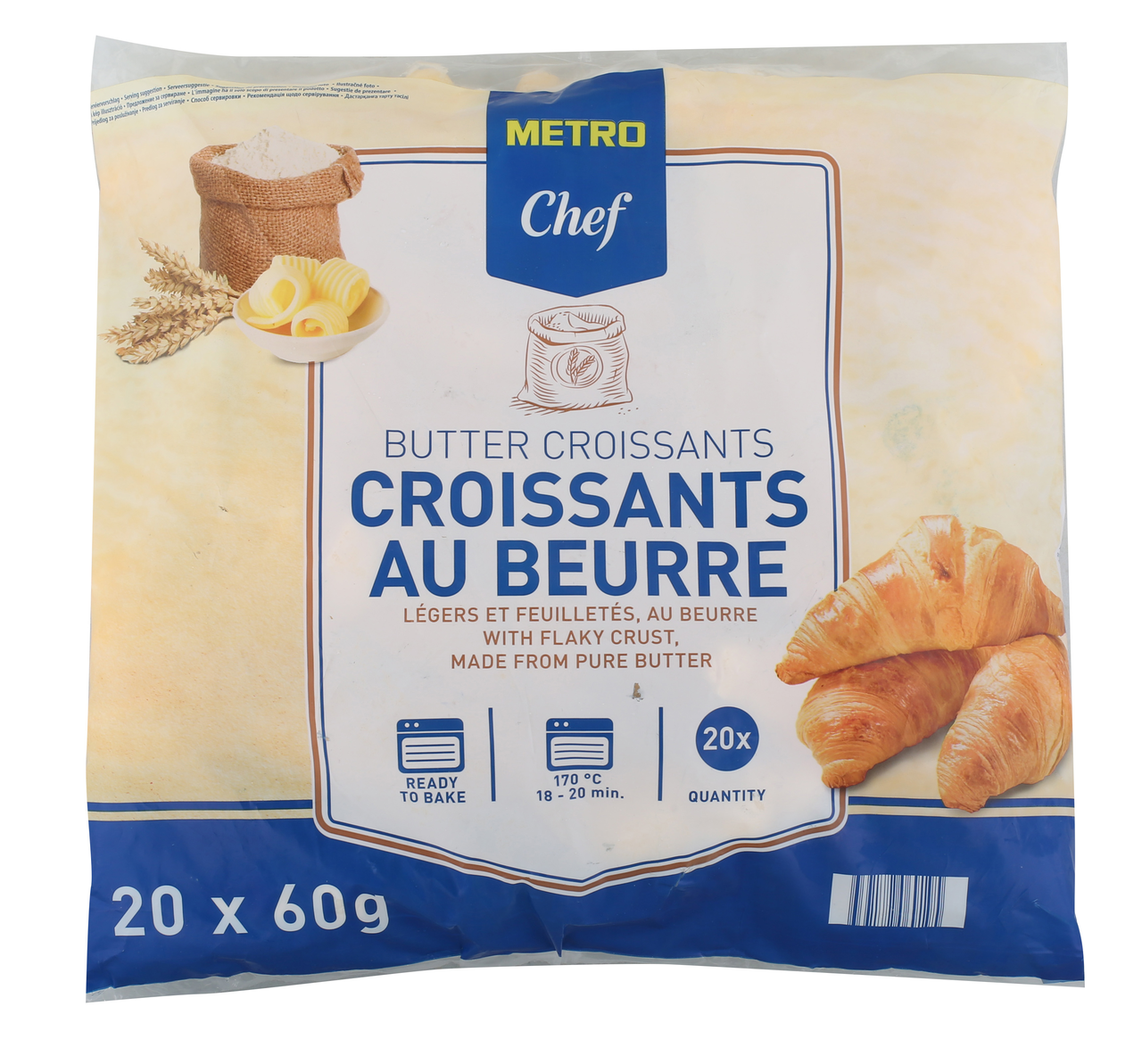 METRO Chef Френски кроасан с масло ( 20 х 60 г ) 1200 г
