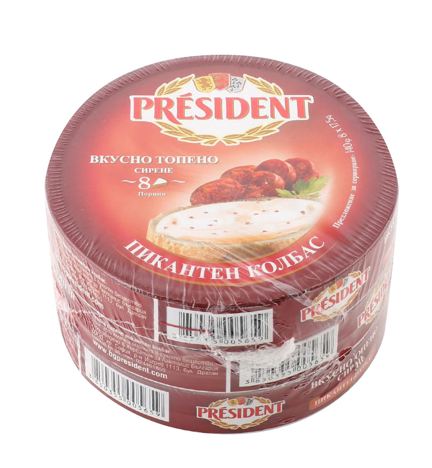 PRESIDENT Salakis Топено сирене шунка (3 бр x 140 г) 420 г