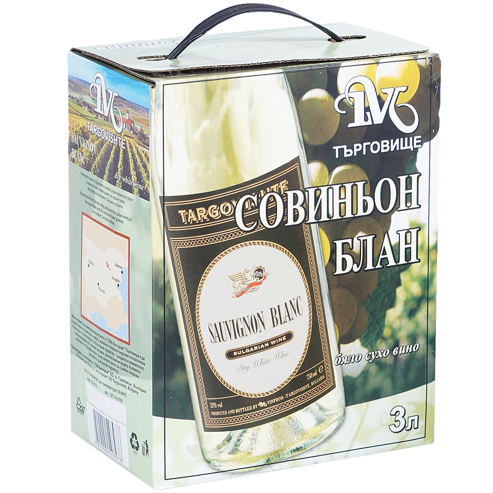 TARGOVISHTE Вино СОВИНЬОН БЛАН 12% 3 л