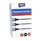 aro Перманентни маркери черни 12 бр