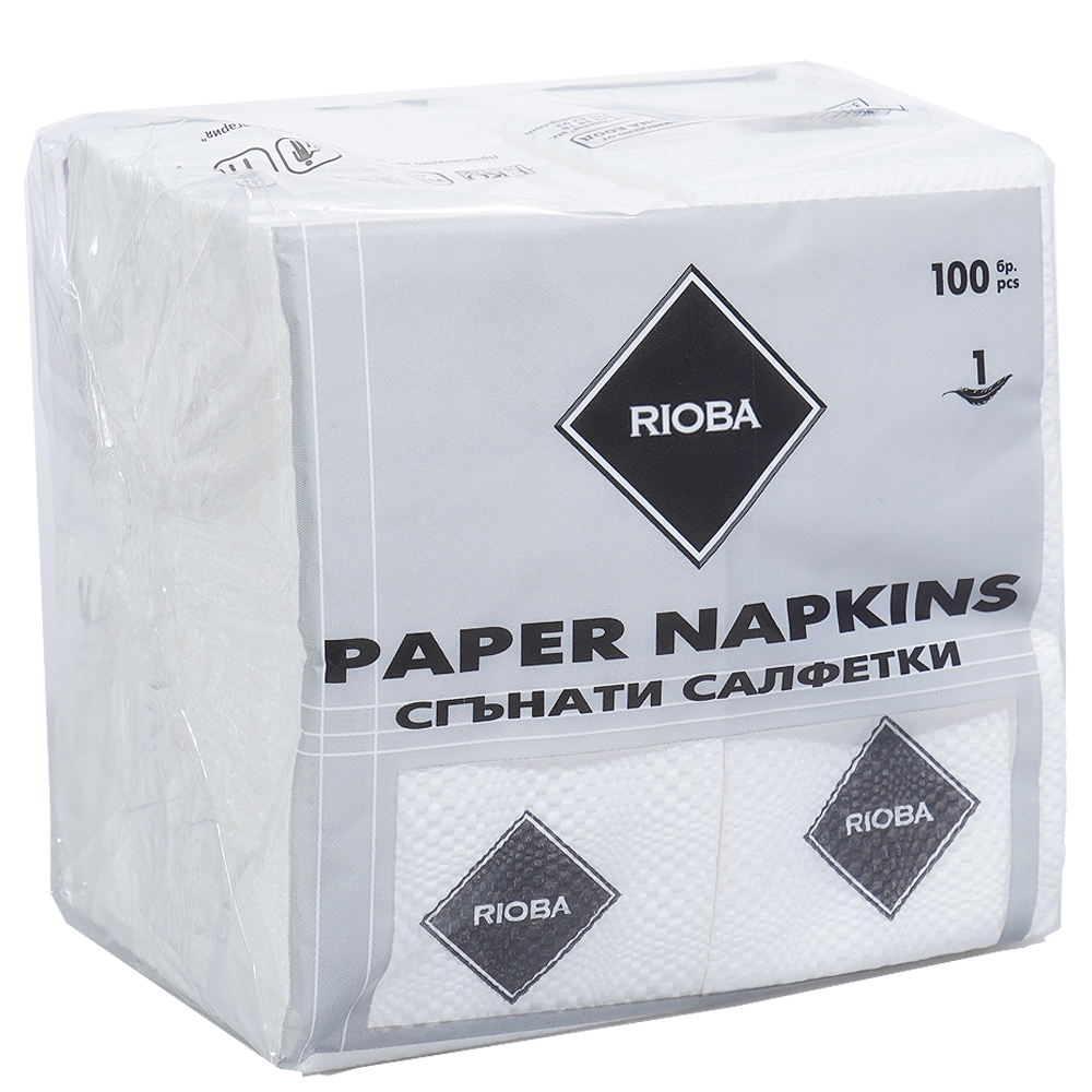 RIOBA Салфетки кафяви 33х33см 100бр