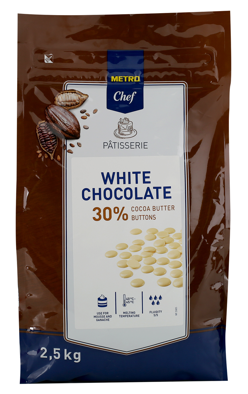 METRO Chef Бял шоколад на капки 30% 2,5кг