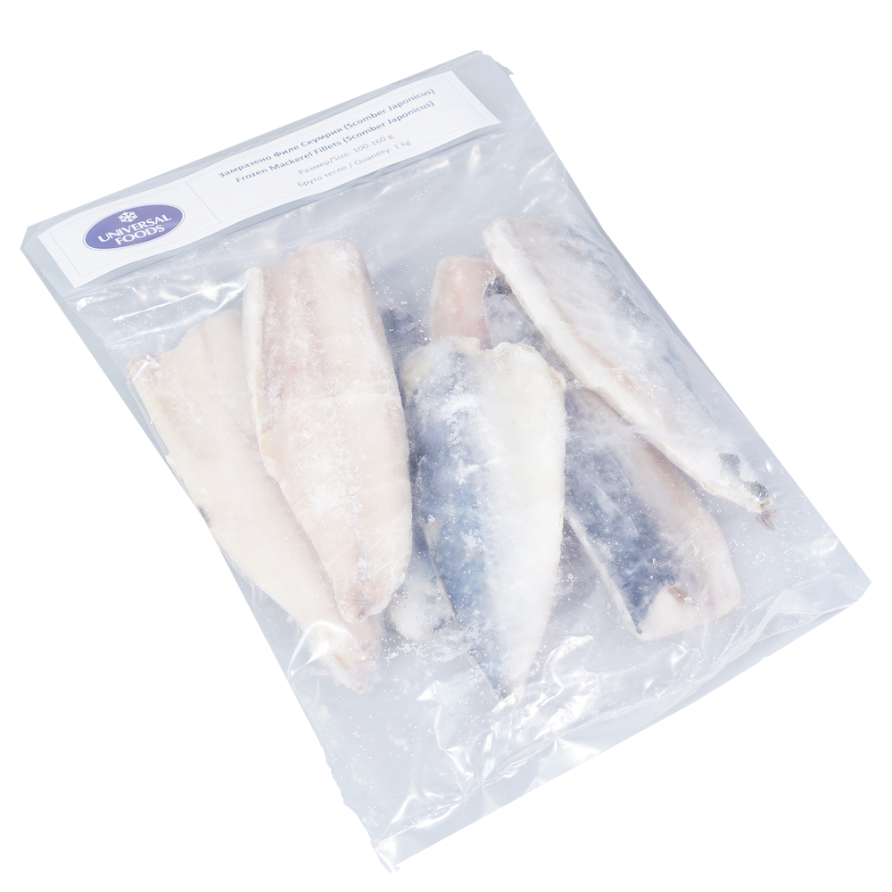 UNIVERSAL FOODS Скумрия филе с 20% глазура 1кг