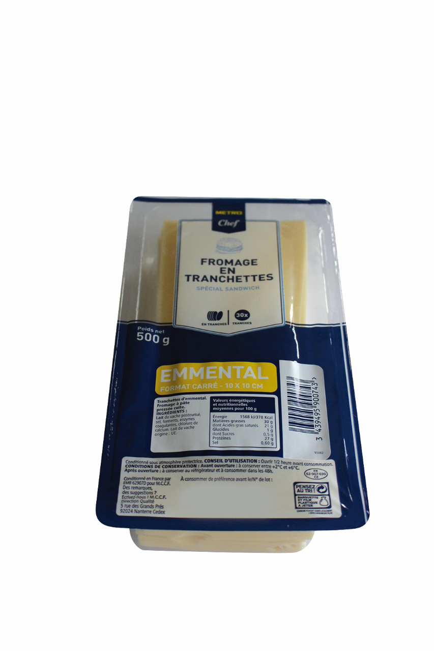 METRO Chef Ементал слайс 10х10см 500г