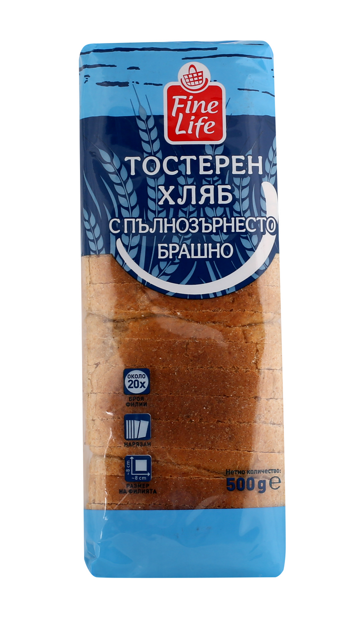Fine Life Пълнозърнест хляб тост 500г