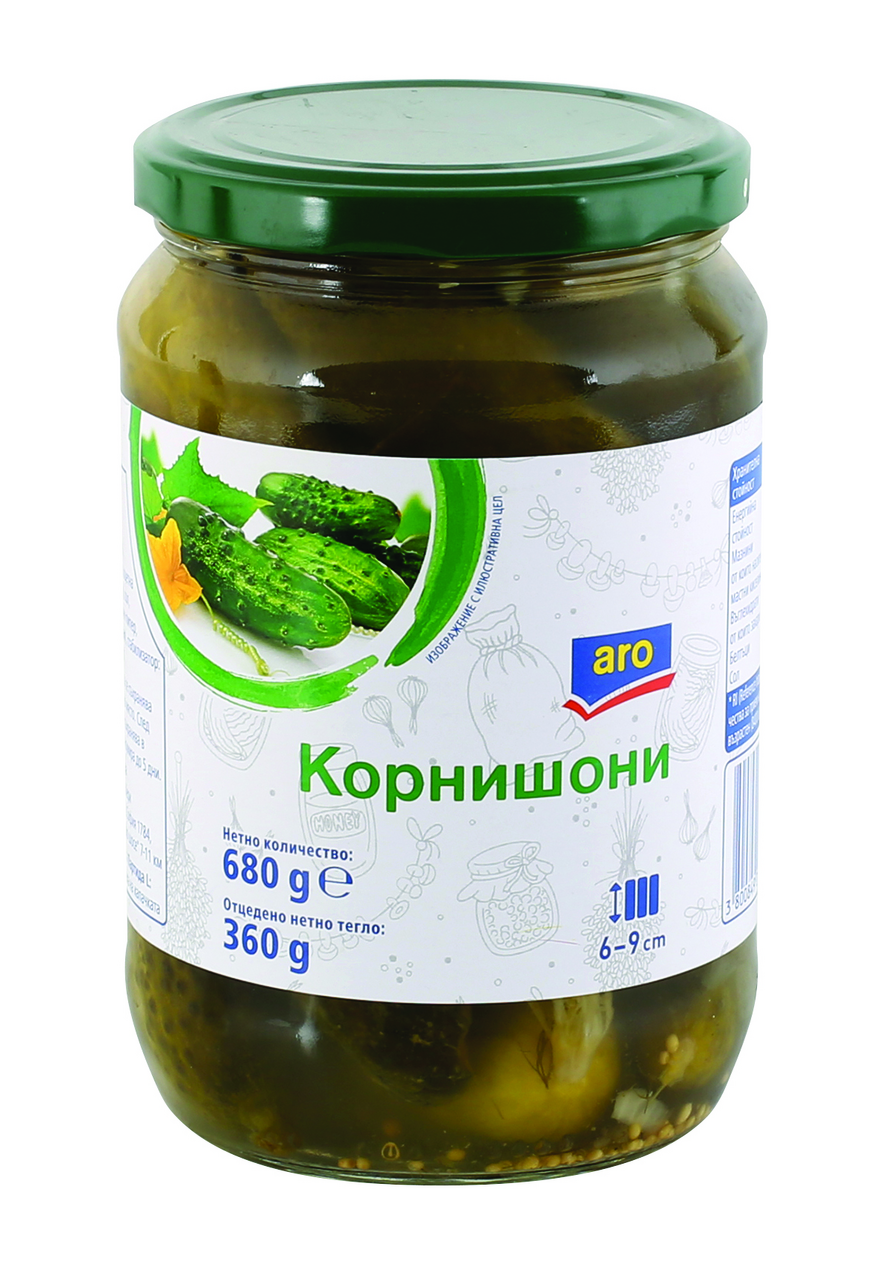 aro Стерилизирани корнишони 6-9 680г