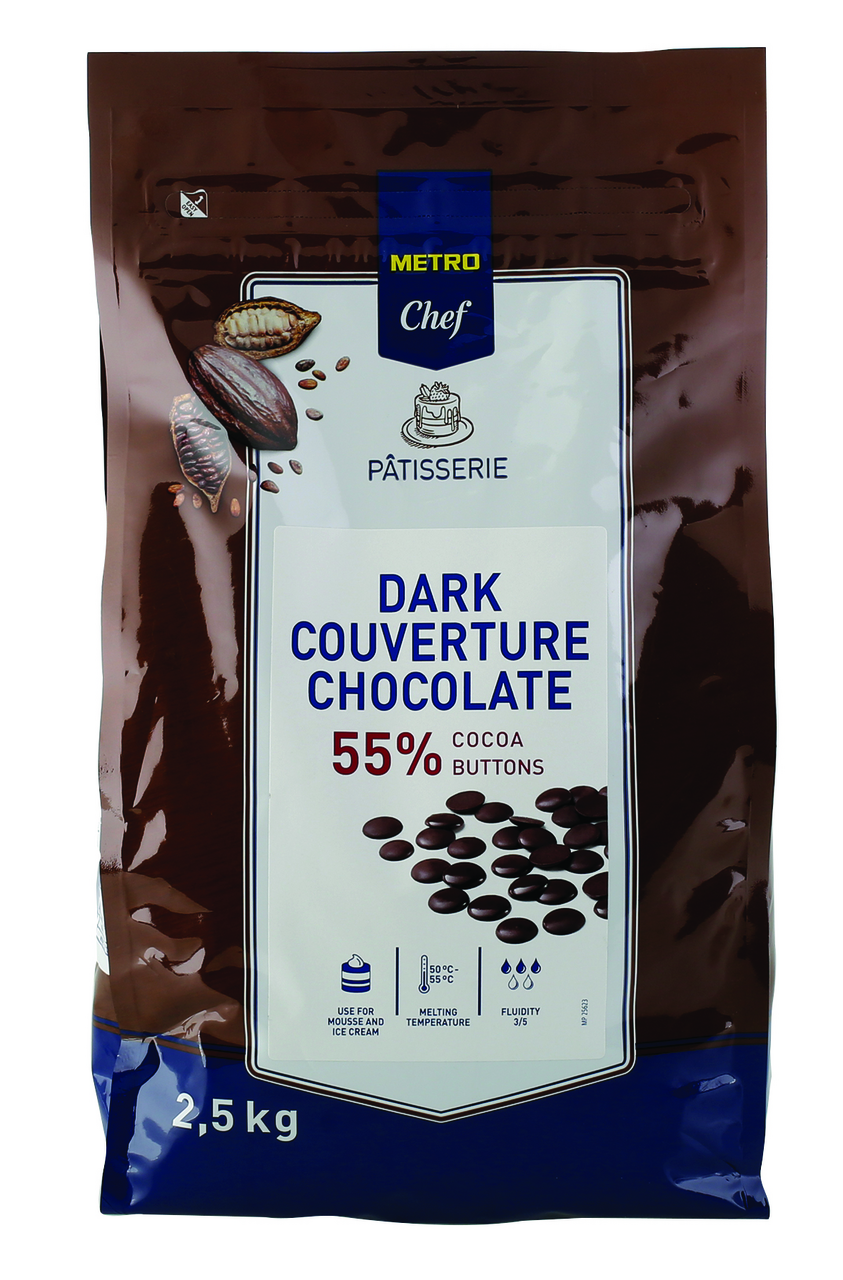 METRO Chef Шоколад черен капки 55% 2,5кг
