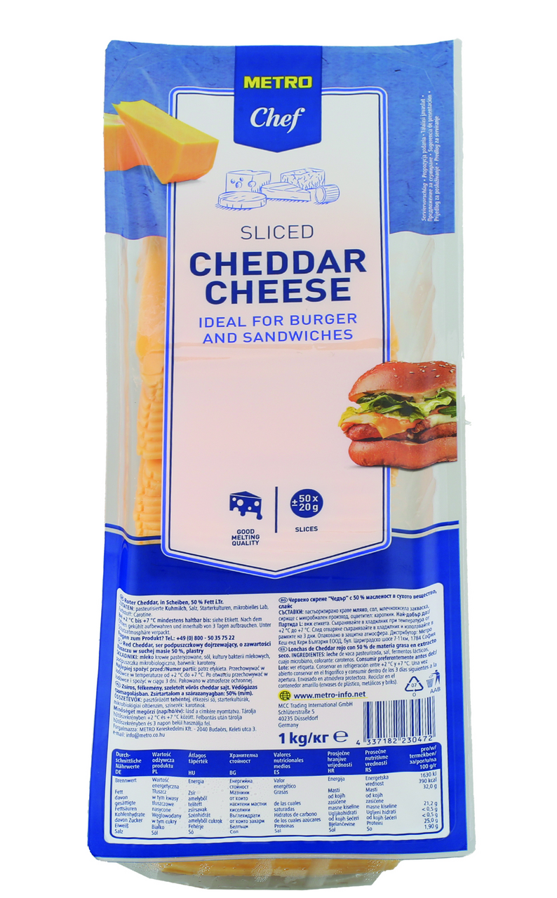 METRO Chef Сирене чедър слайс 1кг