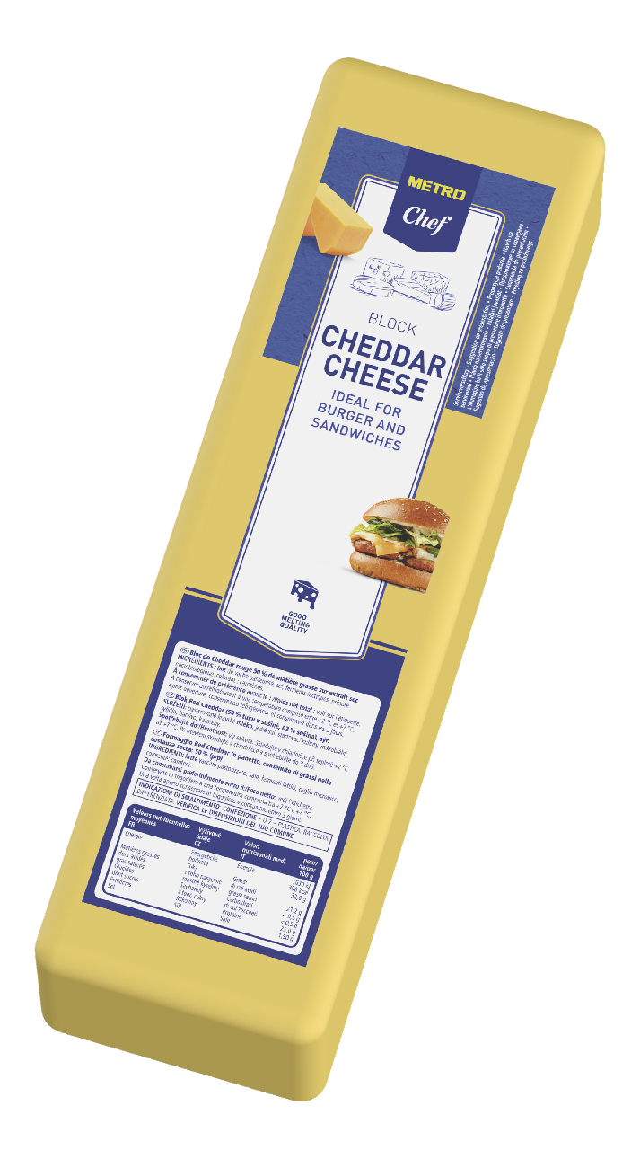 METRO Chef Сирене чедър блок ~2.5кг
