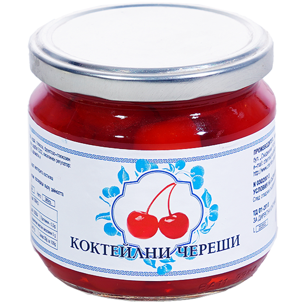 Cherries Group Коктейлни череши с дръжки червени 380гр