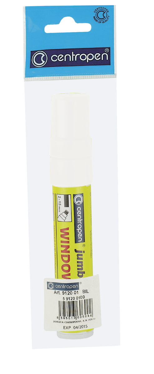 centropen Značkovač na sklo Jumbo 9120 bílý 1 ks