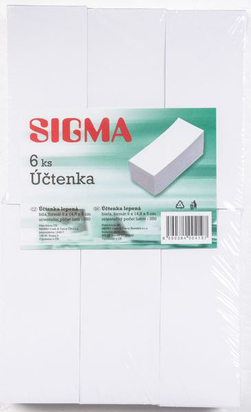 SIGMA Účtenka lepená 6 ks
