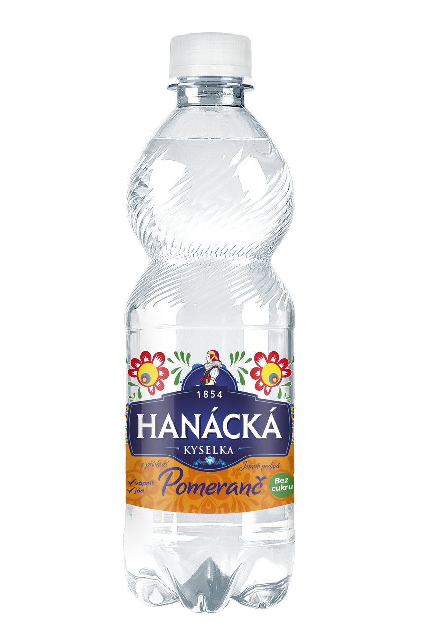 HANÁCKÁ KYSELKA Voda minerální ochucená pomeranč 12 x 500 ml