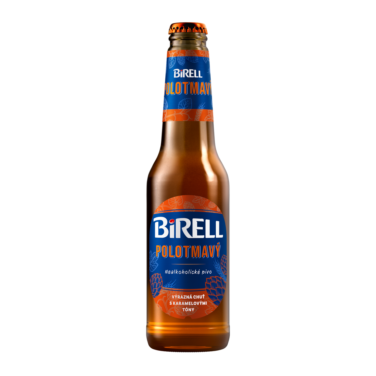 BIRELL Polotmavý Pivo nealkoholické 24 x 330 ml vratná láhev