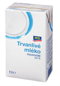 aro Mléko polotučné 1,5 % trvanlivé 12 x 1 l