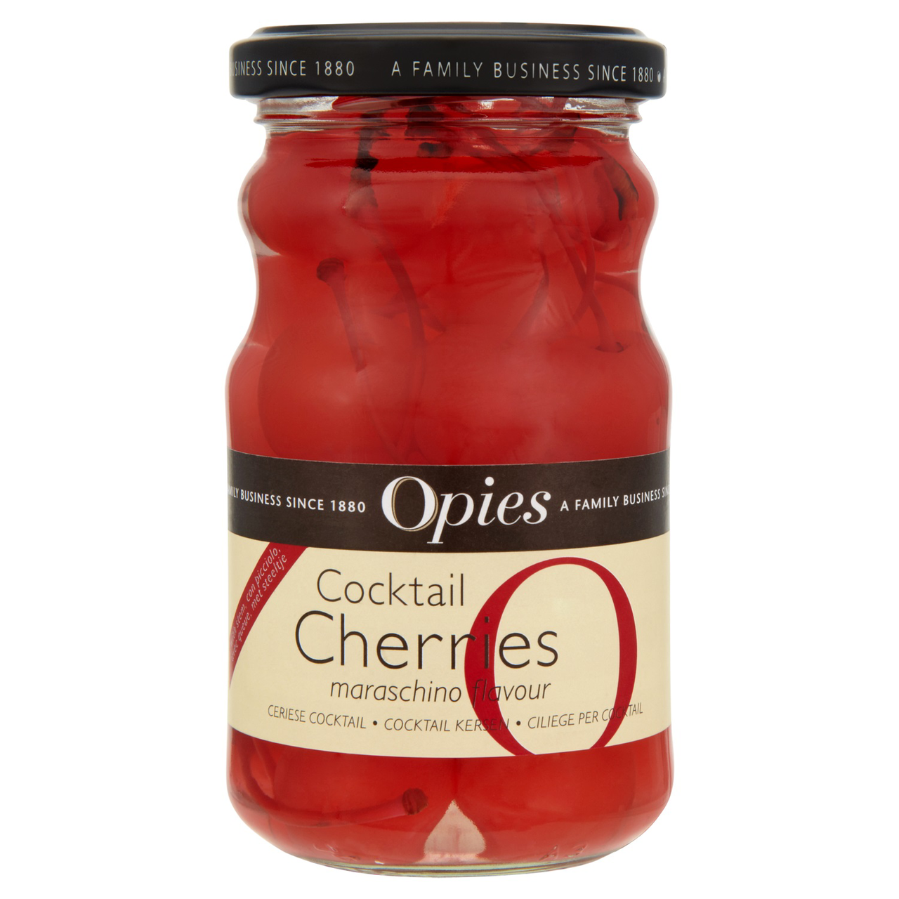 Opies Třešně koktejlové červené se stopkou 3 x 225 g