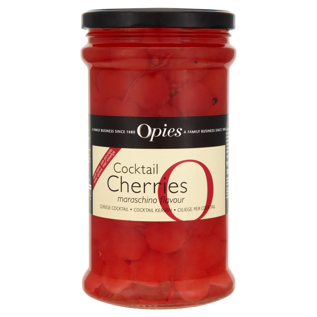 Opies Koktejlové třešně červené se stopkou 950 g