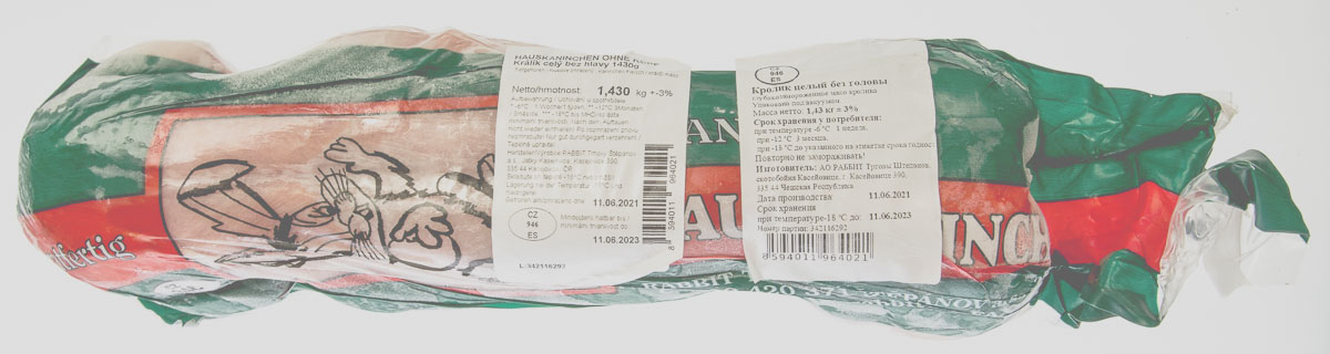 Králík bez hlavy mraž. 1,43 kg