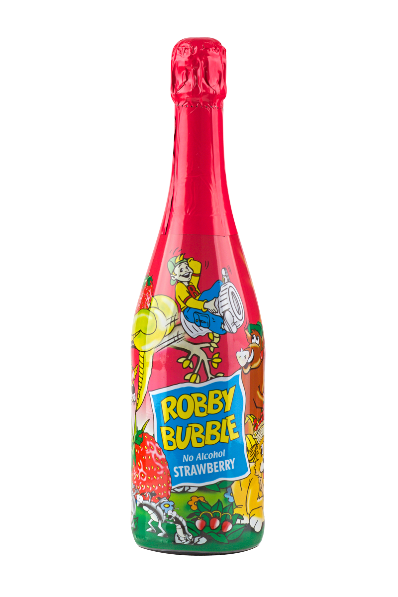 ROBBY BUBBLE Jahoda Nápoj dětský šumivý 6 x 750 ml