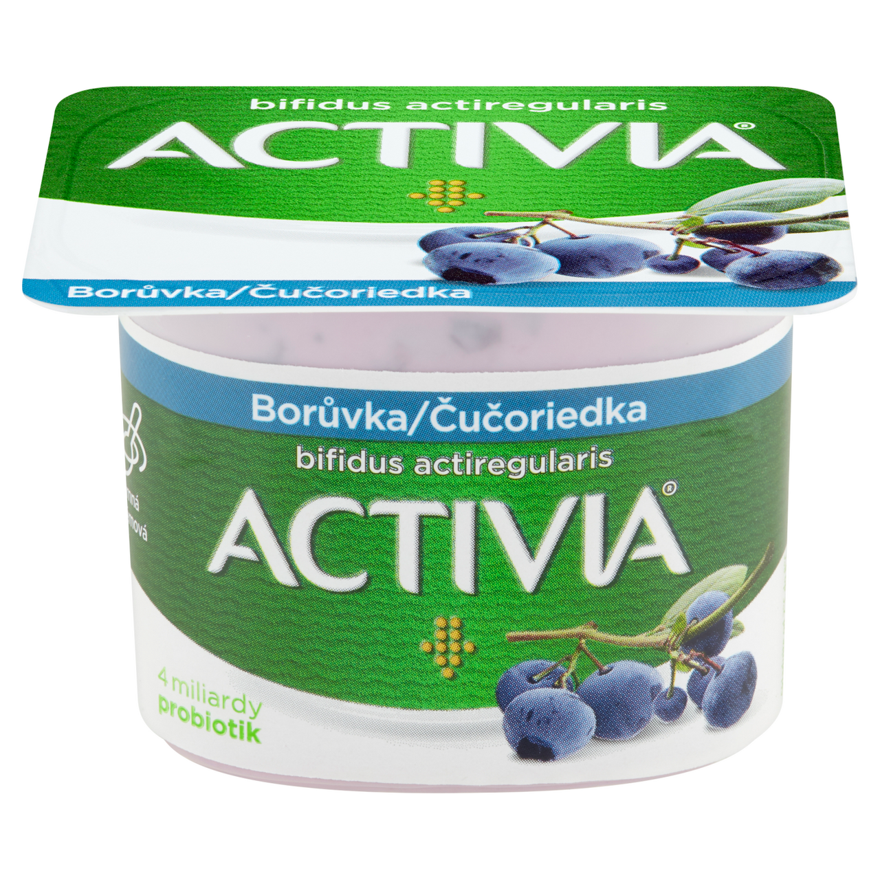 ACTIVIA Jogurt borůvka višeň chlaz. 24 x 120 g