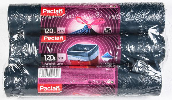 Paclan Premium Pytle na odpad zatahovací Extra silné 120 l 3 x 10 ks