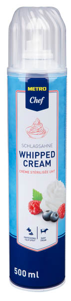 METRO Chef Šlehačka slazená ve spreji 35% živoč. chlaz. 500 ml