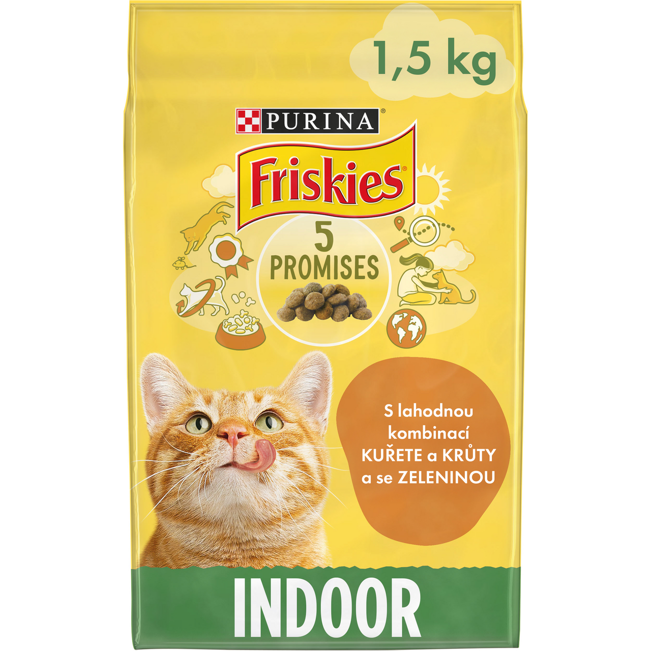 Friskies Indoor granule pro kočky kuře, krůta 1,5 kg