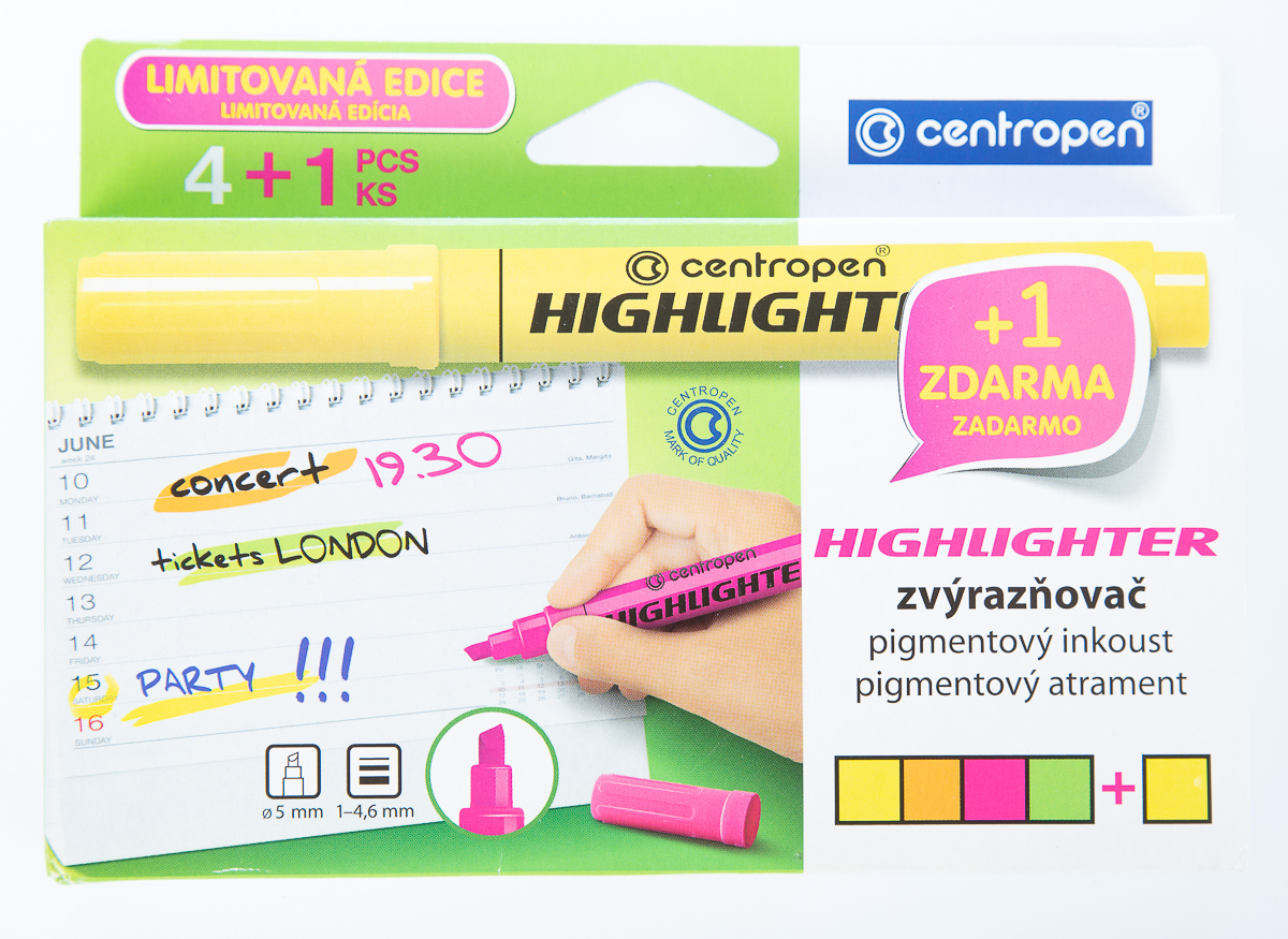 Zvýrazňovač 8552 Centropen 4 ks