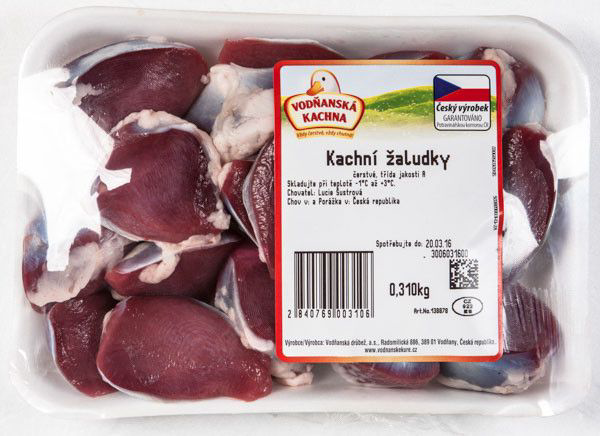 Žaludky kachní vodňanské chlaz. váž. cca 600 g