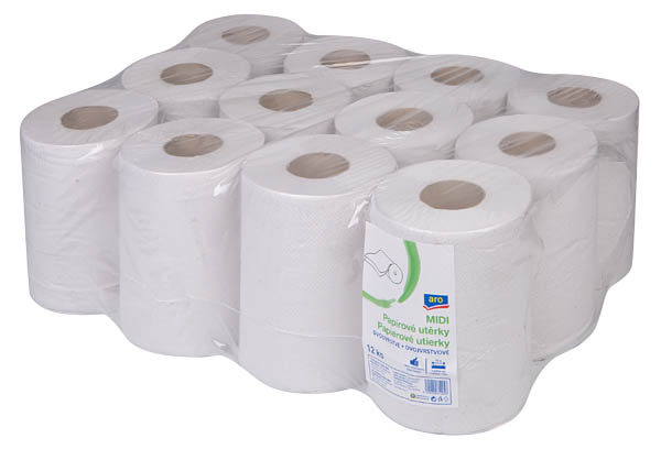 aro Utěrky kuchyňské midi role 2vrstvé 75 m 12 ks