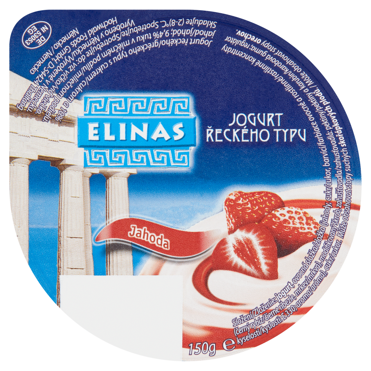 ELINAS Jogurt řecký jahoda chlaz. 4 x 150 g