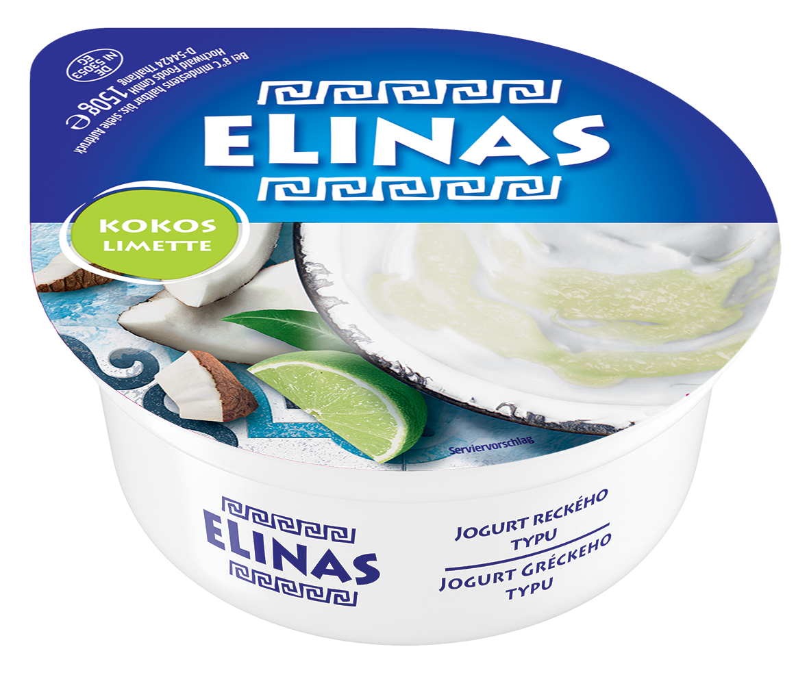 ELINAS Řecký jogurt limetka kokos chlaz. 4 x 150 g