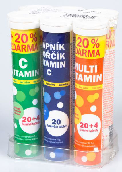 maxi vita Vitamíny šumivé tablety mix 6 ks tuba