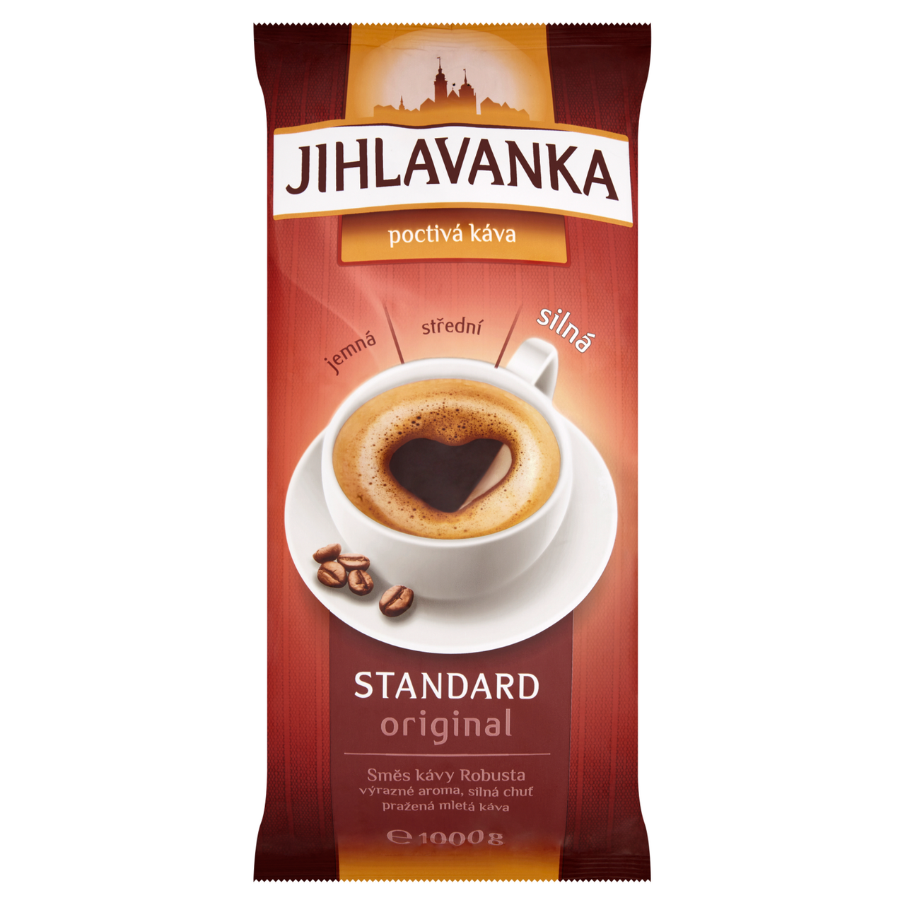 JIHLAVANKA standard káva mletá 1 kg