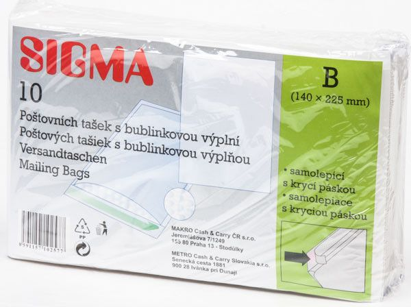 SIGMA Taška s bublinovou výplní B 140 x 225 mm 10 ks