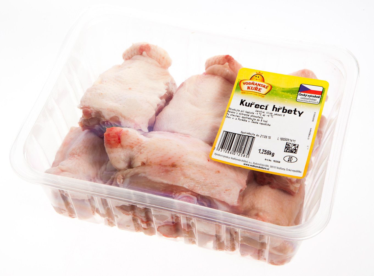 Vodňany Kuřecí hřbety chlaz. váž. cca 800 g