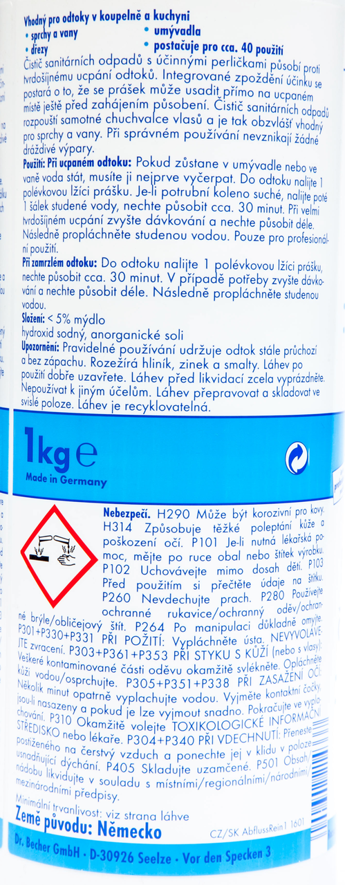 BECHER čistič sanitárních odpadů 1 kg