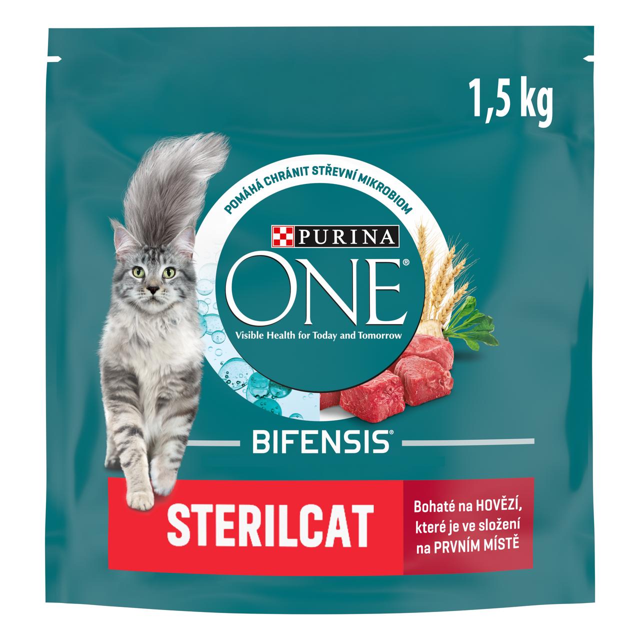 Purina ONE Bifensis Sterilised granule pro kočky hovězí 1,5 kg