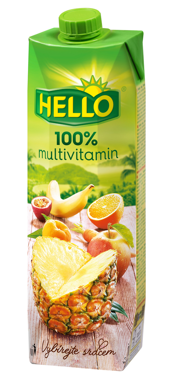 HELLO Multivitamin 100 % džus 12 x 1 l