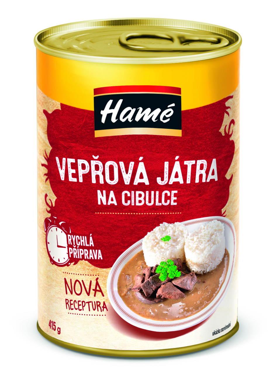 Hamé Vepřová játra na cibulce hotové jídlo 4 x 415 g