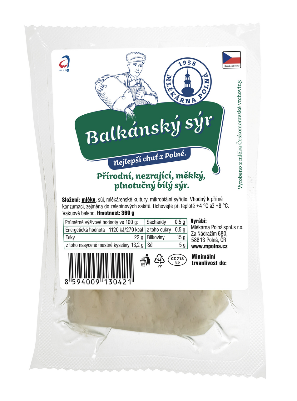 MLÉKÁRNA POLNÁ Polná Balkánský sýr chlaz. 360 g
