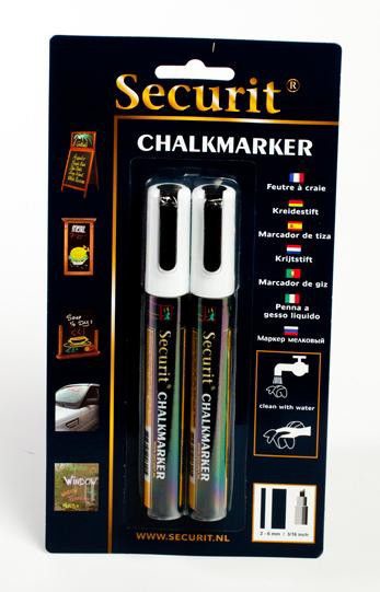 Securit Popisovač 2-6mm bílý 2 ks