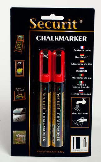 Securit Popisovač 2-6mm červený 2 ks