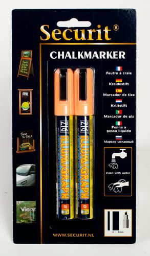 Securit Popisovač 2-6 mm oranžový 2 ks