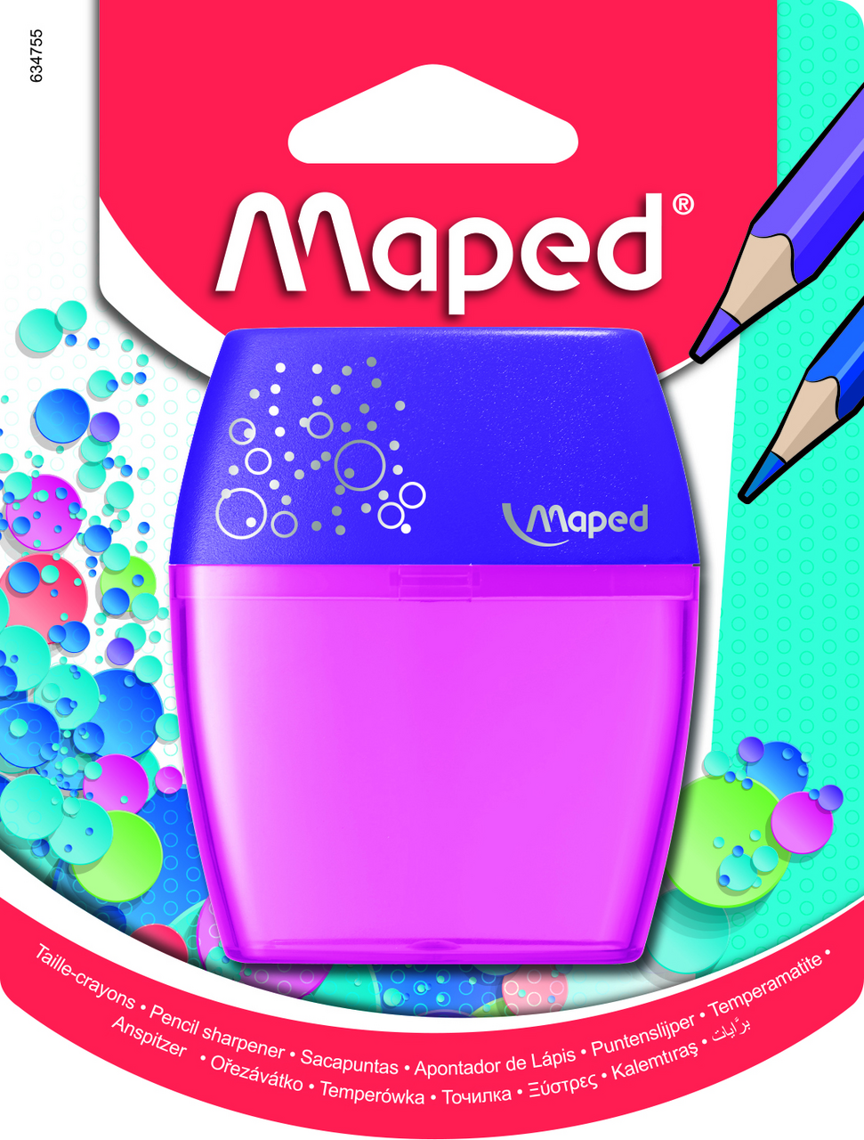 Maped Ořezávátko Shaker dvojité průhledné mix barev 1 ks